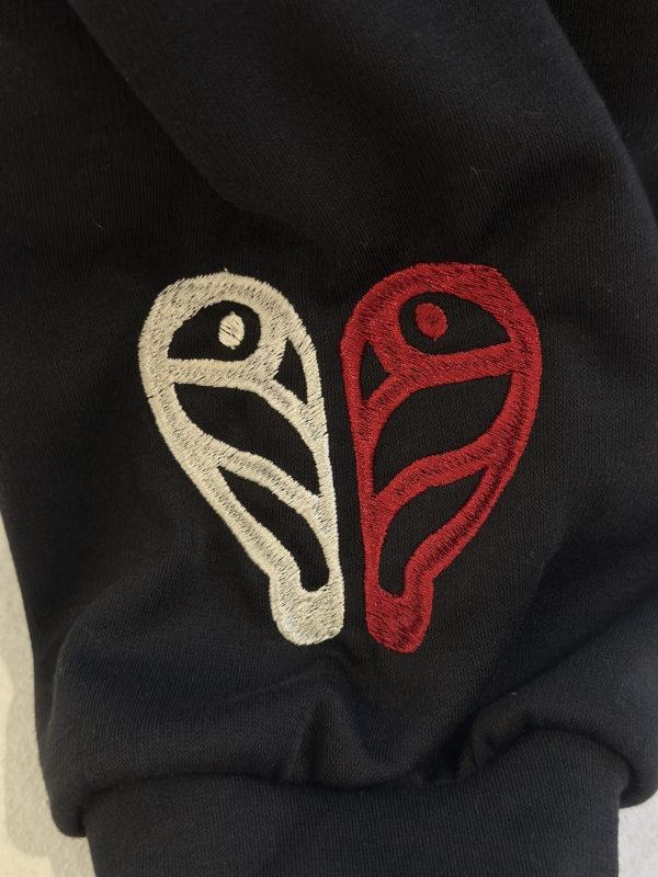 Cotton Fleece Embroided Long Hoodie - Love is declared - Image 8