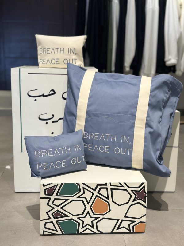 Digital Embroidered Beach Bag & Pouch - Breath in Peace Out - Image 2