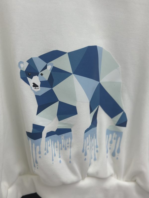 Cotton Fleece Short Printed Hoodie - Bear - Image 2