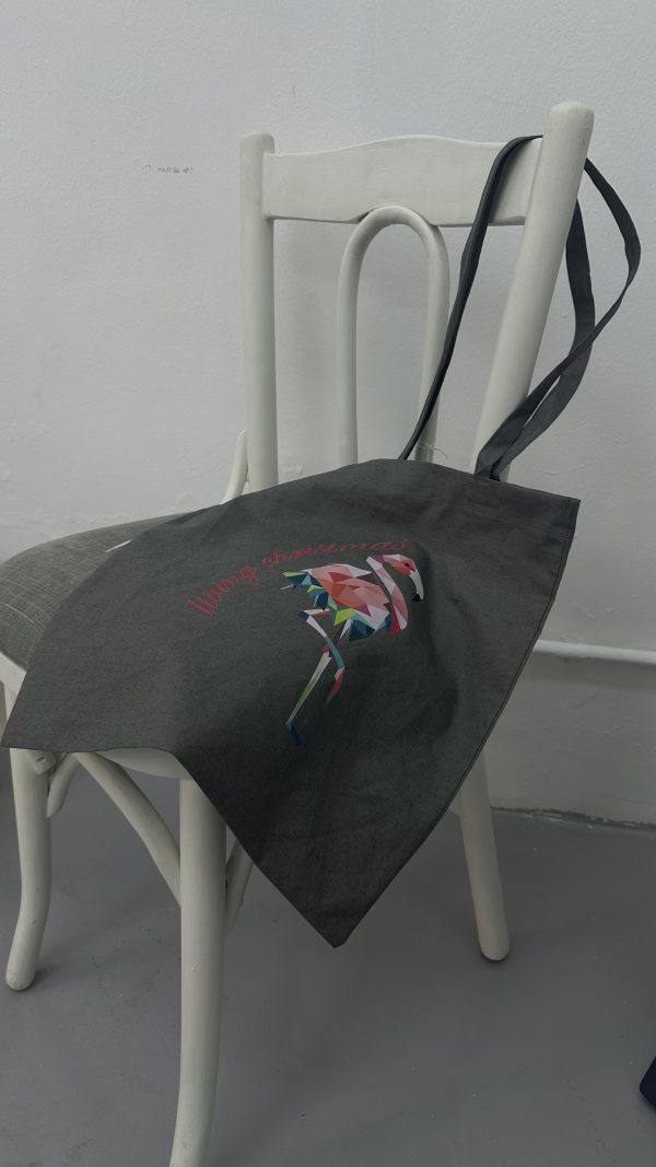 Printed Tote Bag - Christmas Flamingo