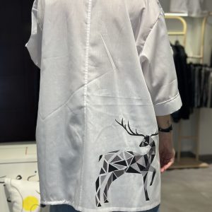 Poplin Shirt-Deer-White