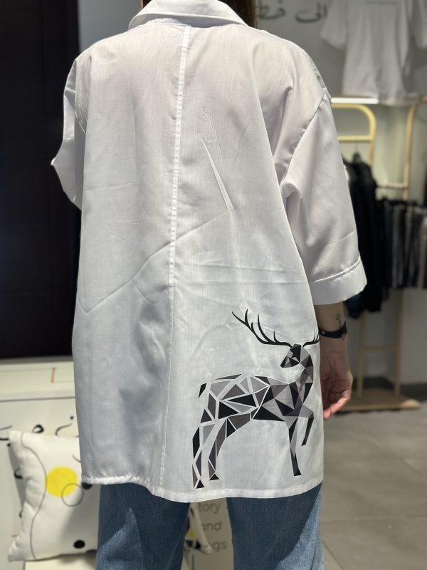 Poplin Shirt-Deer-White