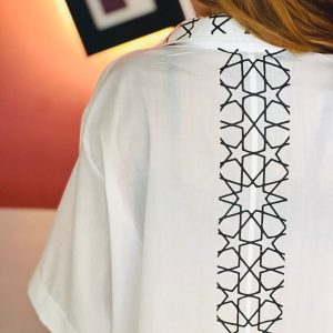 Poplin Shirt-Arabesque-White