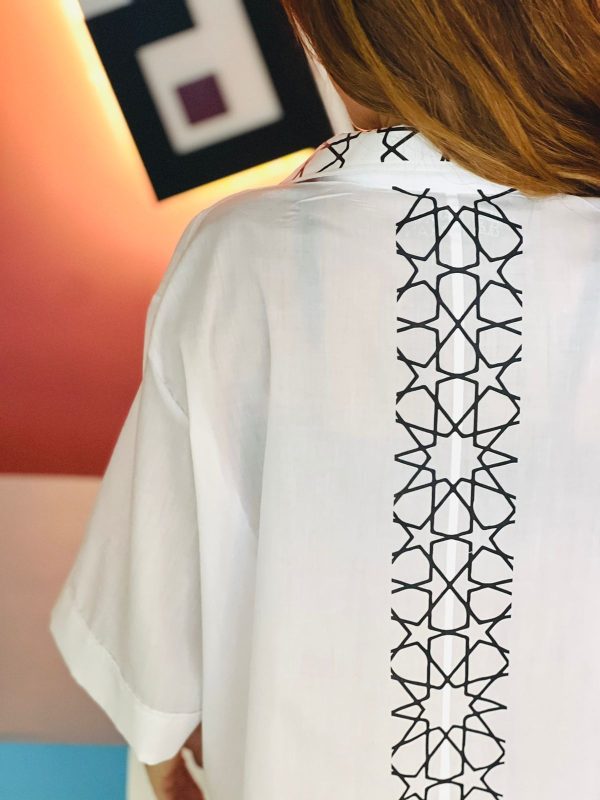 Poplin Shirt-Arabesque-White